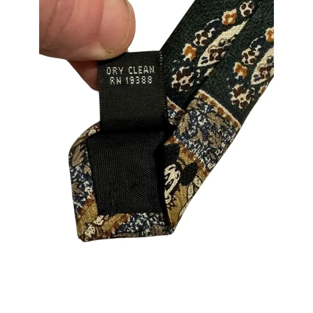 Disney Mickey Inc Hidden Mickey Mouse Floral Paisley Vintage Cartoon Necktie